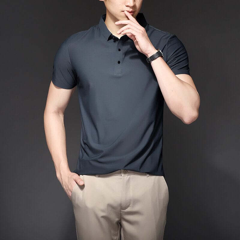 Chemise Polo Homme en Soie Slim