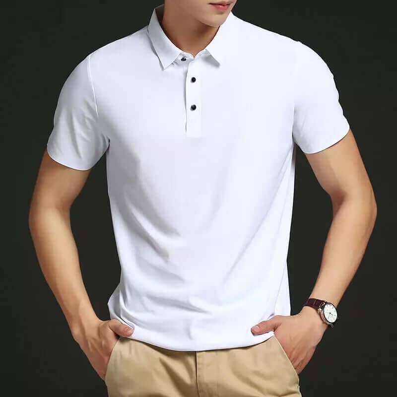 Chemise Polo Homme en Soie Slim